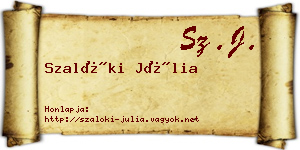 Szalóki Júlia névjegykártya