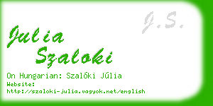 julia szaloki business card
